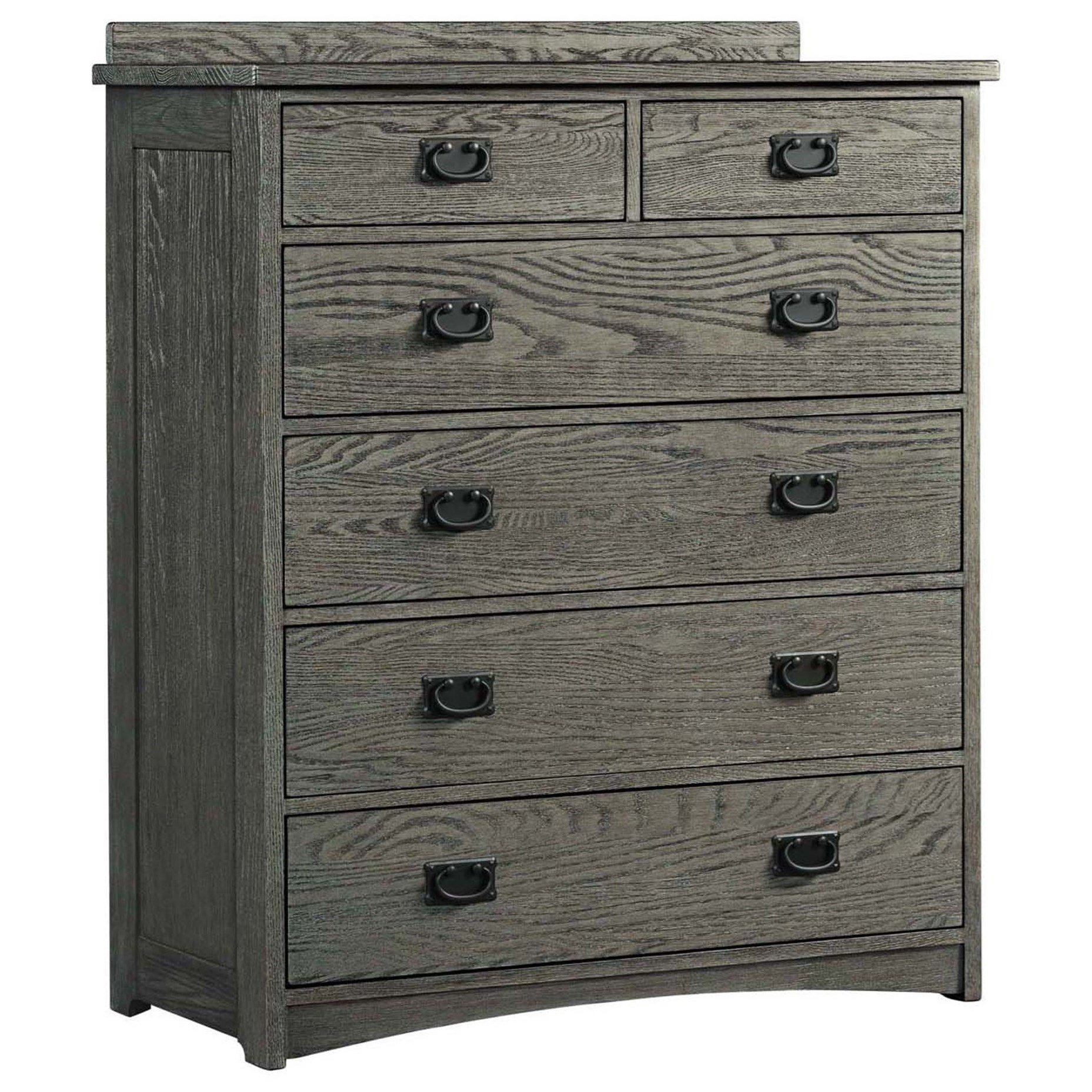 Intercon Oak Park Pewter Mission Six Drawer Chest with Cedar Drawers